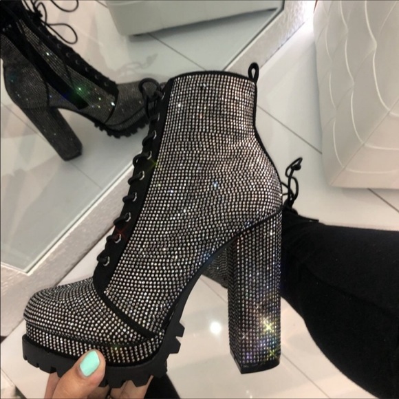 💎 🔥 💎 RHINESTONE BLOCK HEELS 💎🔥💎 - Picture 5 of 5